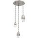 Pebble LED 17.3 inch Beige Silver Multi-Pendant Ceiling Light in 3000K LED, Diamond Chain