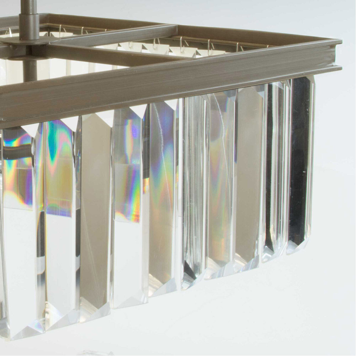 Glimmer 4 Light 34 inch Silver Ridge Linear Chandelier Ceiling Light, Design Series