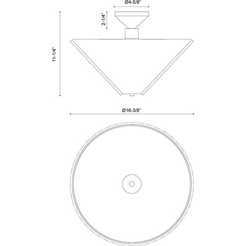 Alora Mood Bridgette 1 Light 16.38 inch Brushed Gold Semi-Flush Mount Ceiling Light in Brushed Gold and Folded White, Pleated Linen Shade