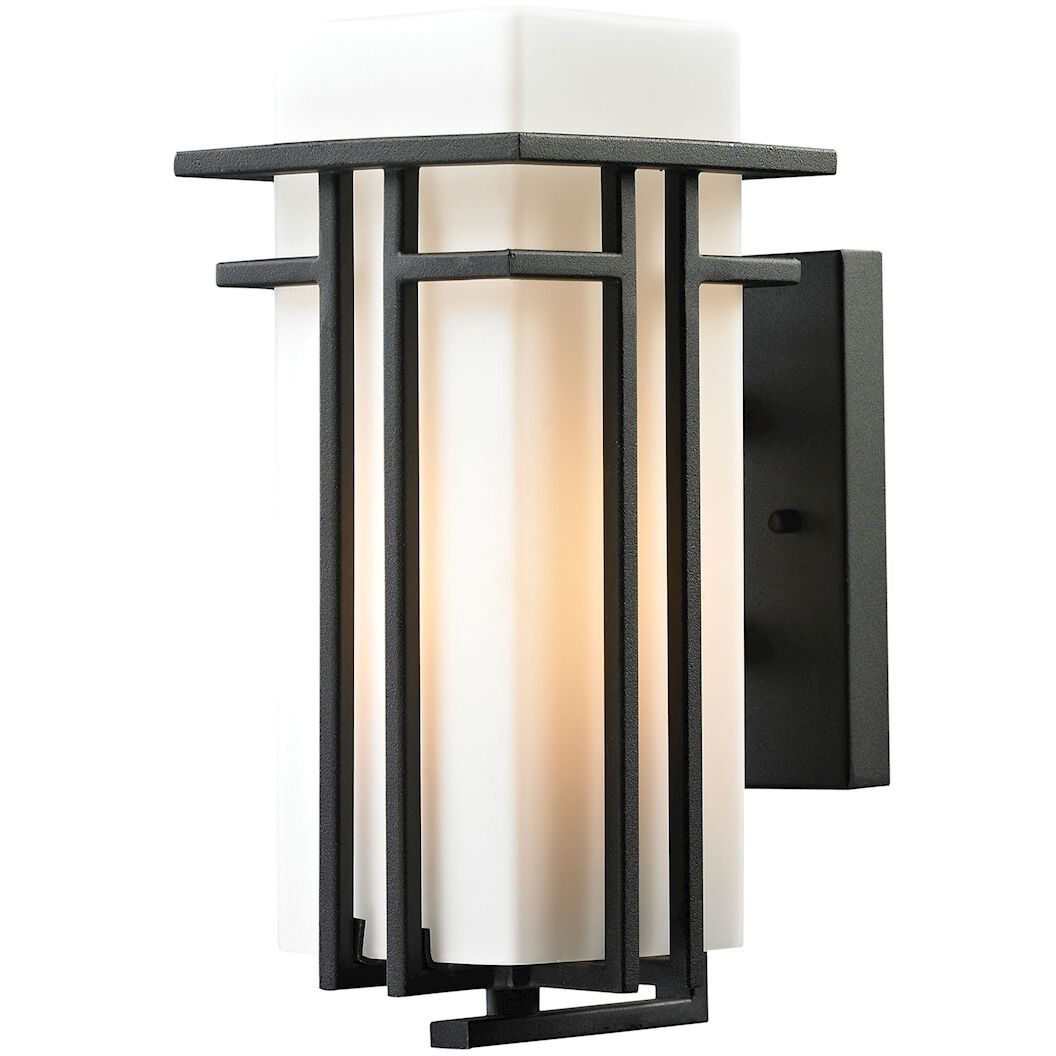 Croftwell 1 Light 12 inch Textured Matte Black Outdoor Sconce