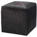 Leather and Hide 16 inch Espresso Hide w/ Dark Brown Stitching Ottoman