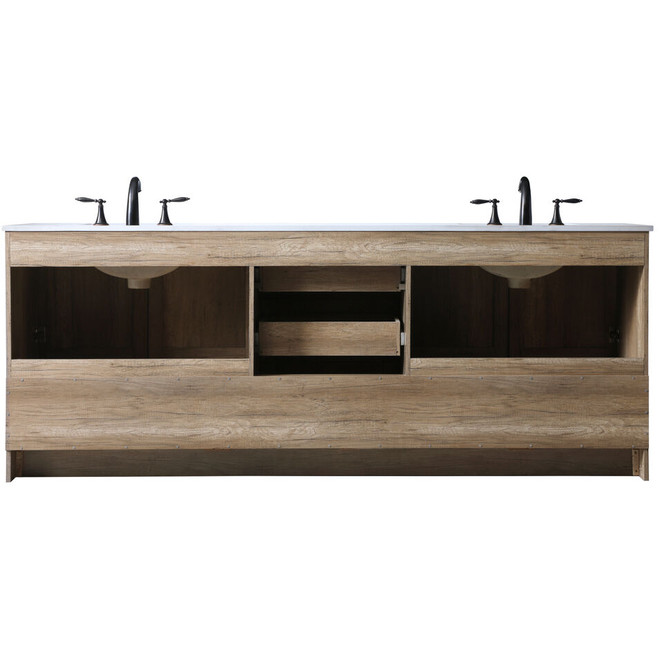 Soma 84 X 19 X 34 inch Natural Oak Vanity Sink Set