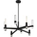 Windamere 4 Light 28 inch Textured Black with Polished Nickel Accents Chandelier Ceiling Light, Lighting One (Open)