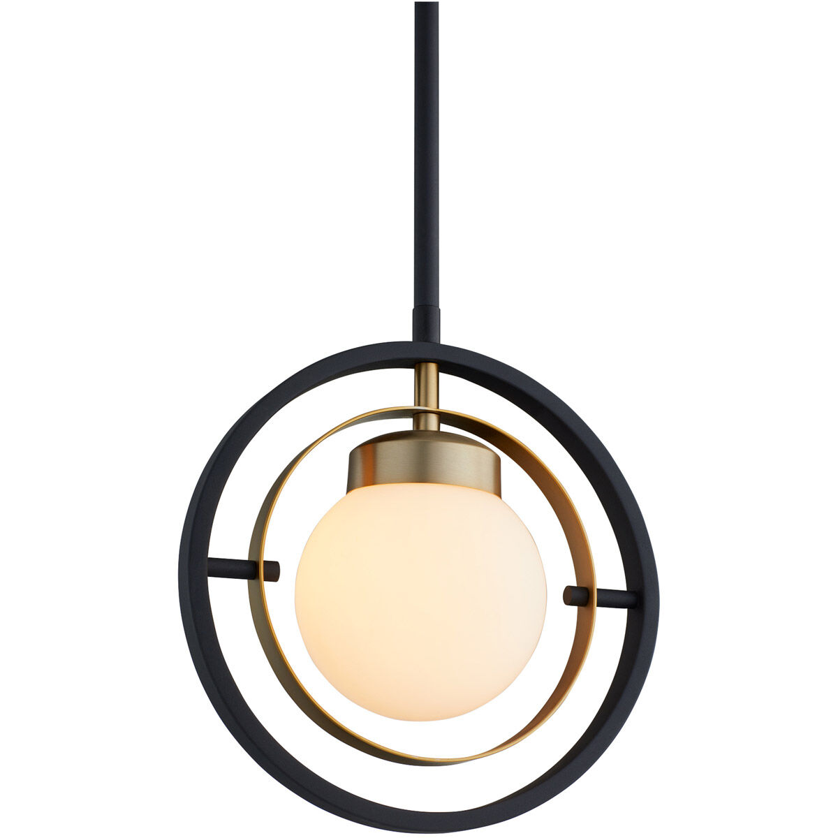 Nimbus 1 Light 10 inch Noir with Aged Brass Pendant Ceiling Light