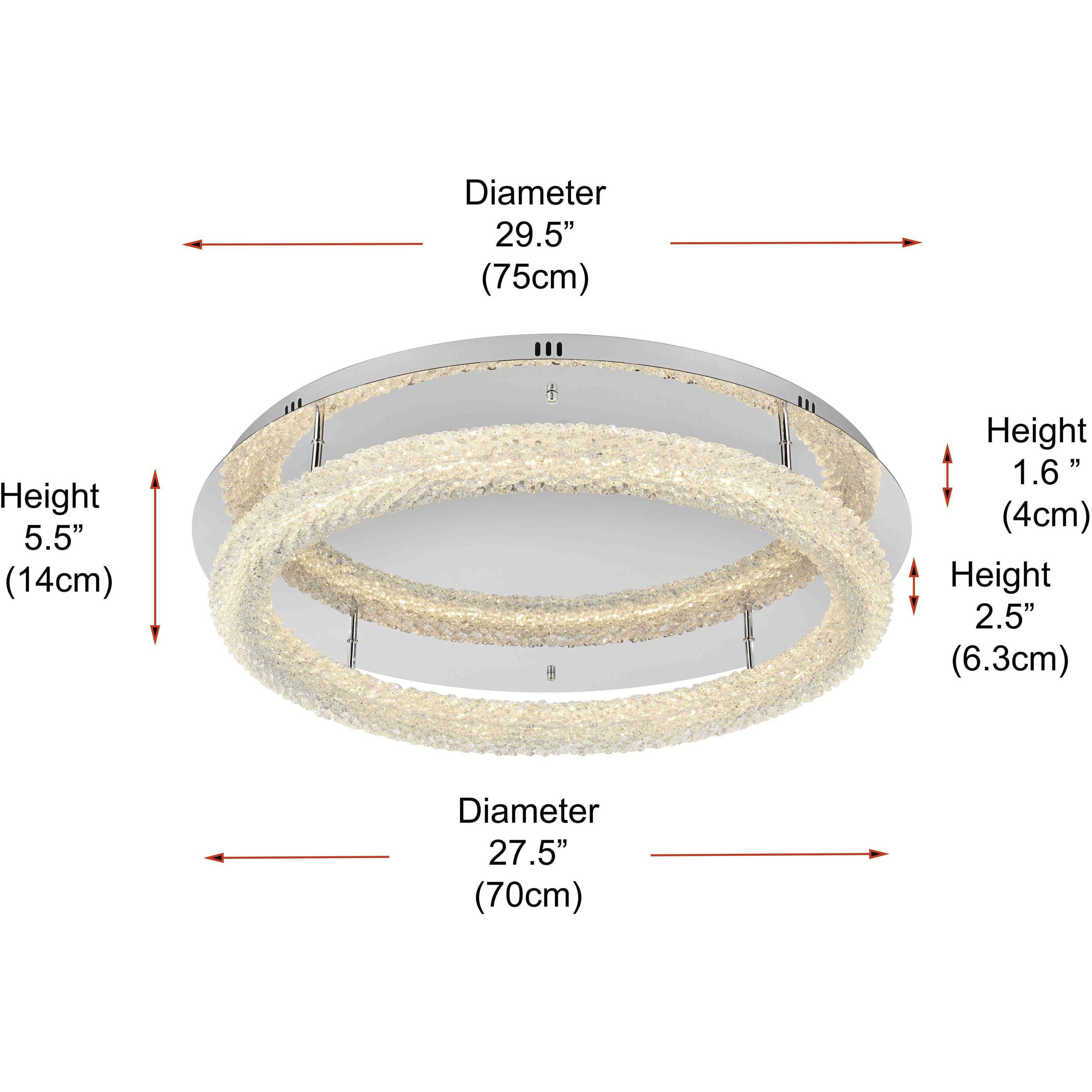 Bowen 1 Light 29.5 inch Chrome Flush Mount Ceiling Light
