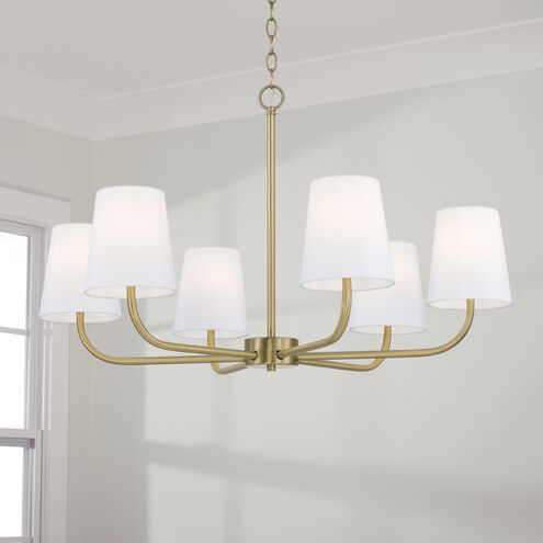 Brody 6 Light 34.5 inch Aged Brass Chandelier Ceiling Light