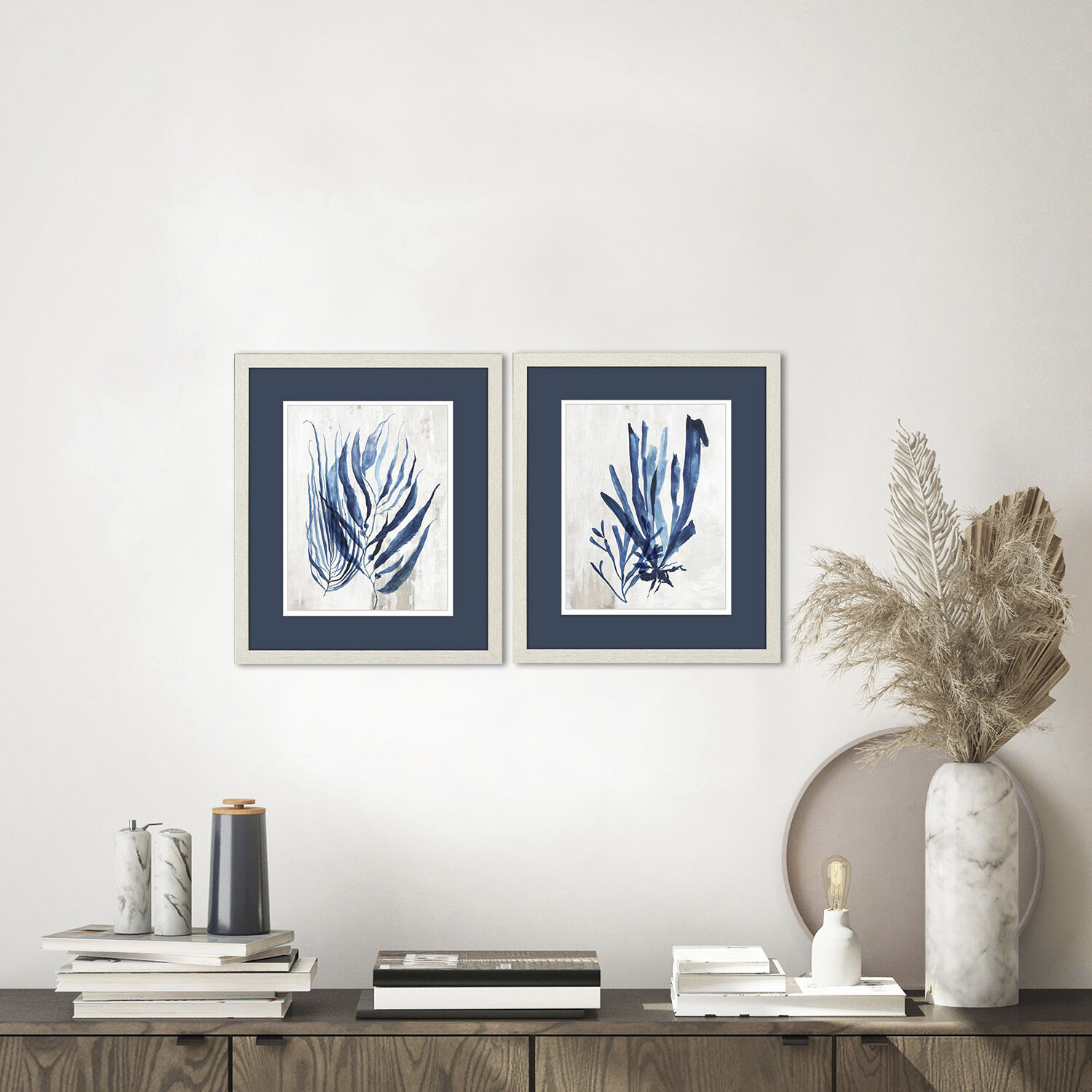 Waterside Blue and Gray Framed Art, Propac