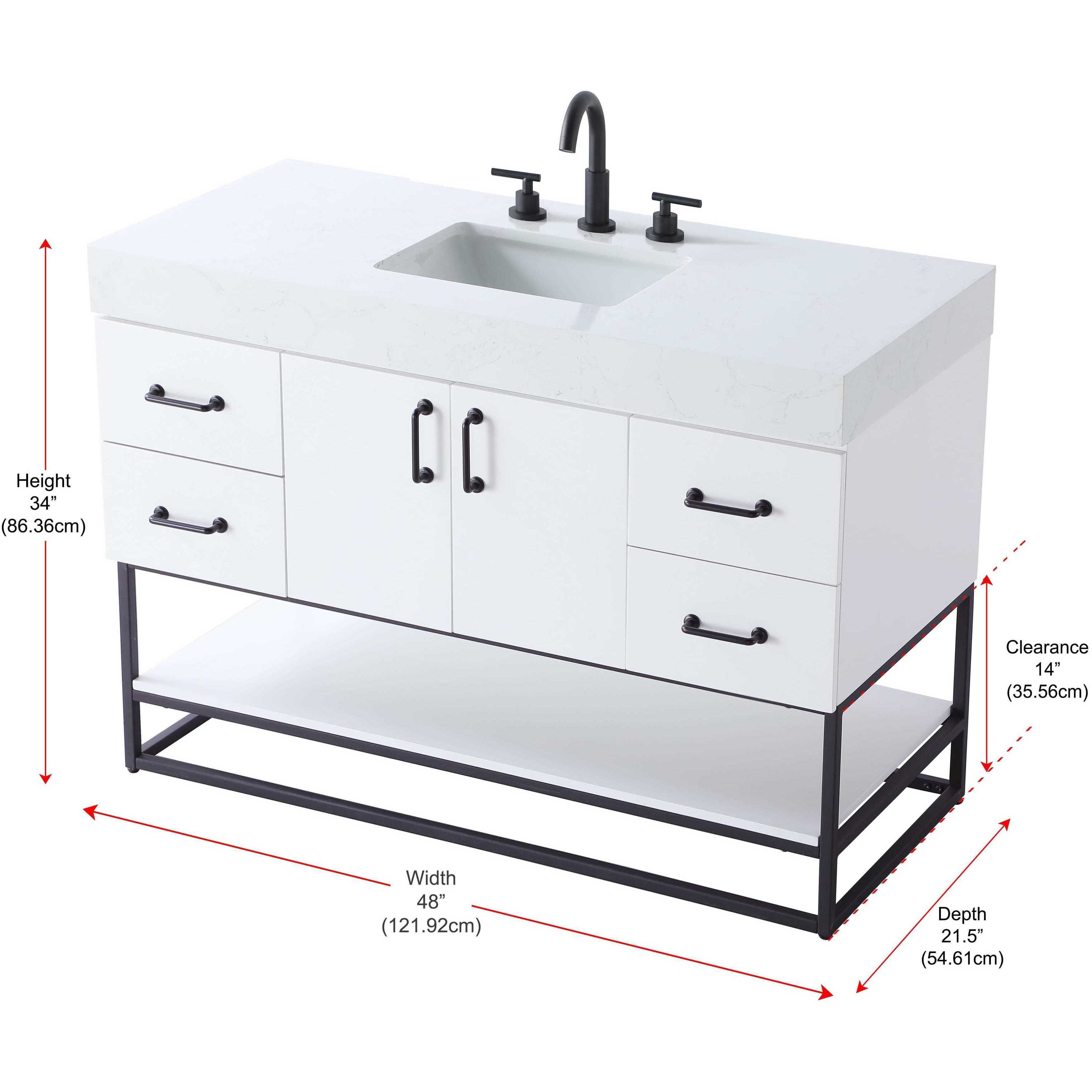 Caroline 48 X 34 inch White Bathroom Vanity Cabinet