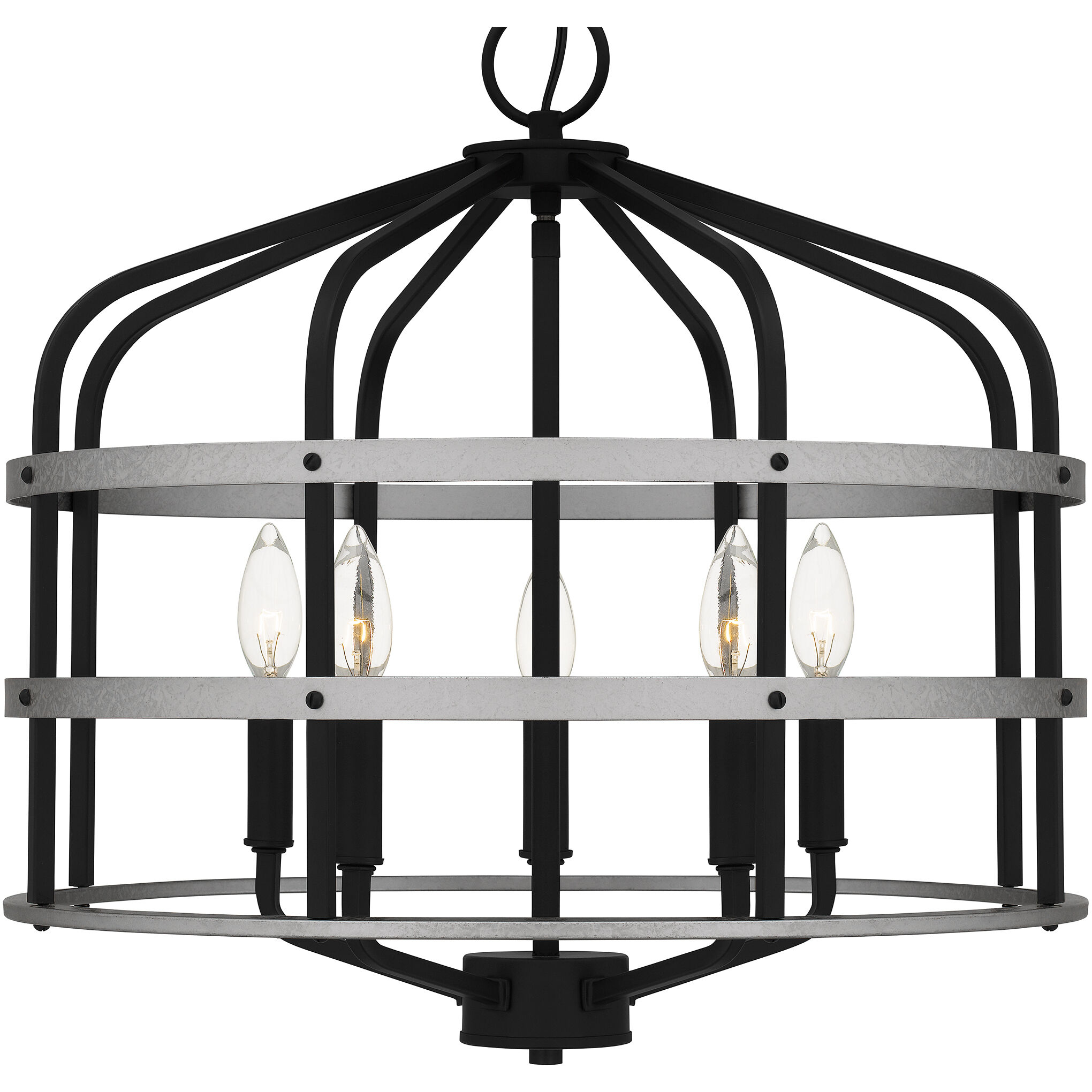 Avignon 5 Light 20 inch Matte Black Pendant Ceiling Light