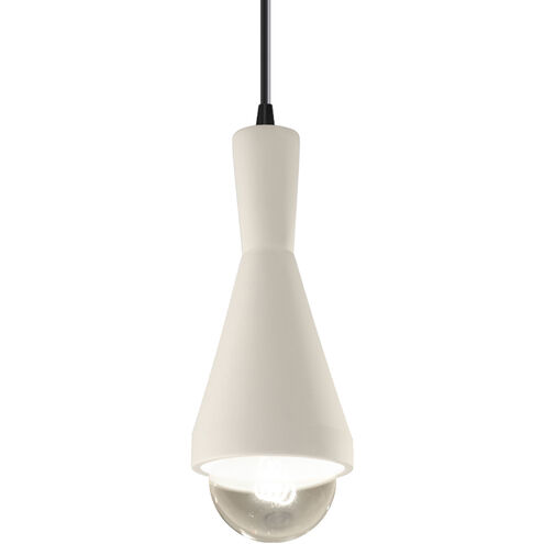 Radiance Collection 1 Light 5 inch Matte White with Matte Black Pendant Ceiling Light