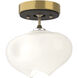 Ume 1 Light 6.3 inch Modern Brass and Oil Rubbed Bronze Semi-Flush Ceiling Light in Modern Brass/Oil Rubbed Bronze, Frosted