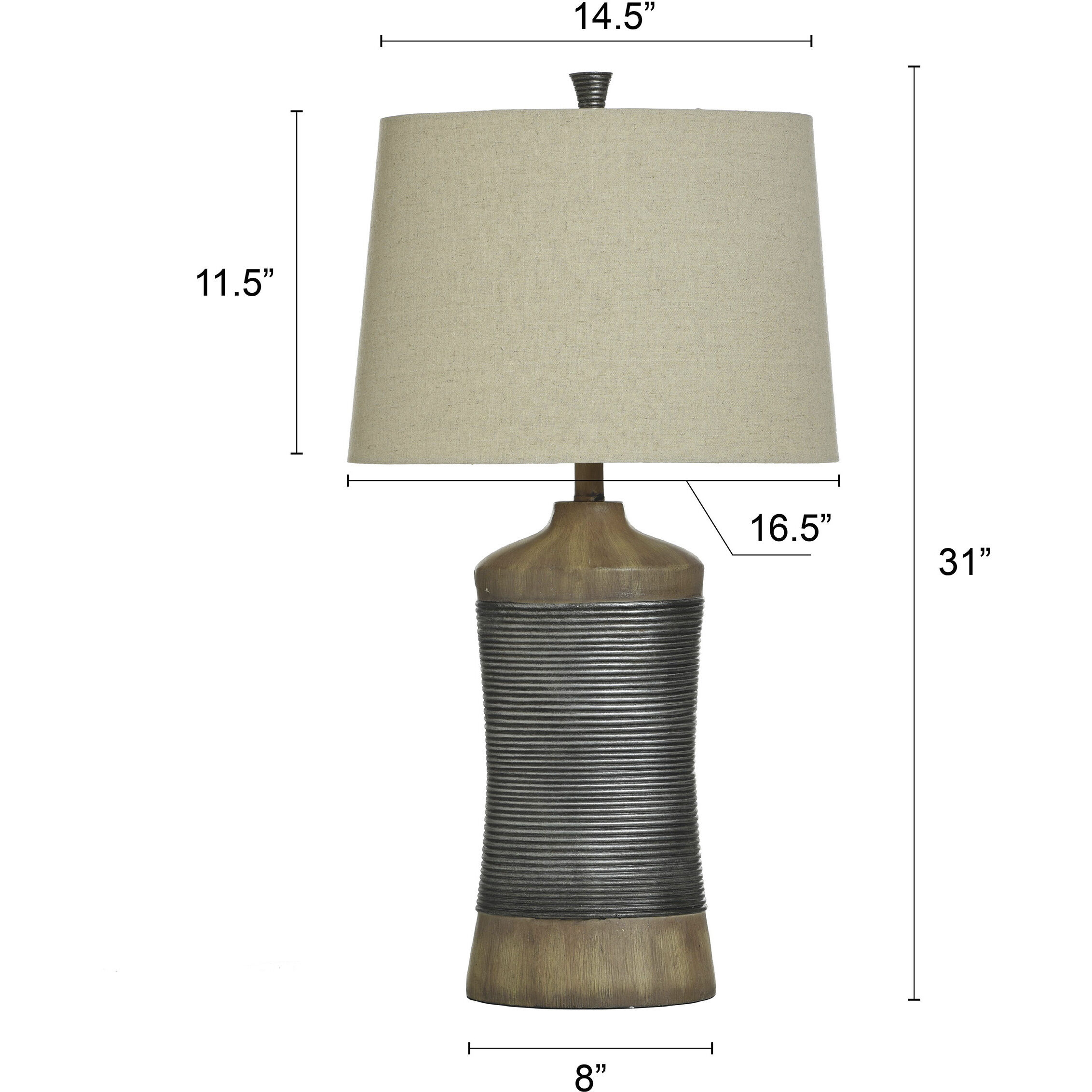 Darley 30 inch 100.00 watt Light Brown and Gray Table Lamp Portable Light