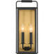 Aberdeen 2 Light 16.5 inch Sand Coal Black and Legacy Brass Outdoor Wall Sconce