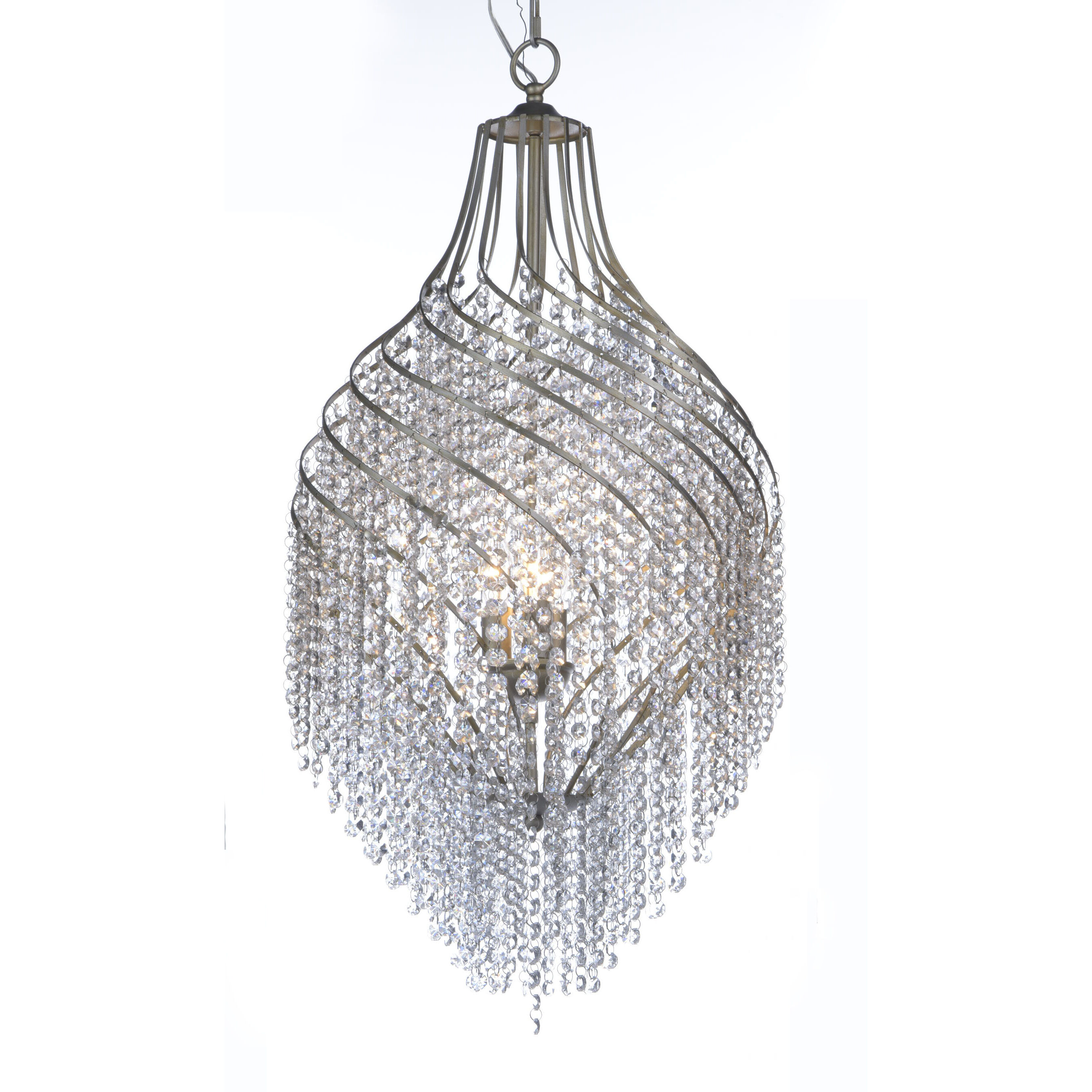 Twirl 3 Light 16.75 inch Golden Silver Chandelier Ceiling Light