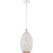 Charlton 1 Light 9 inch White with Brushed Nickel Accents Pendant Ceiling Light