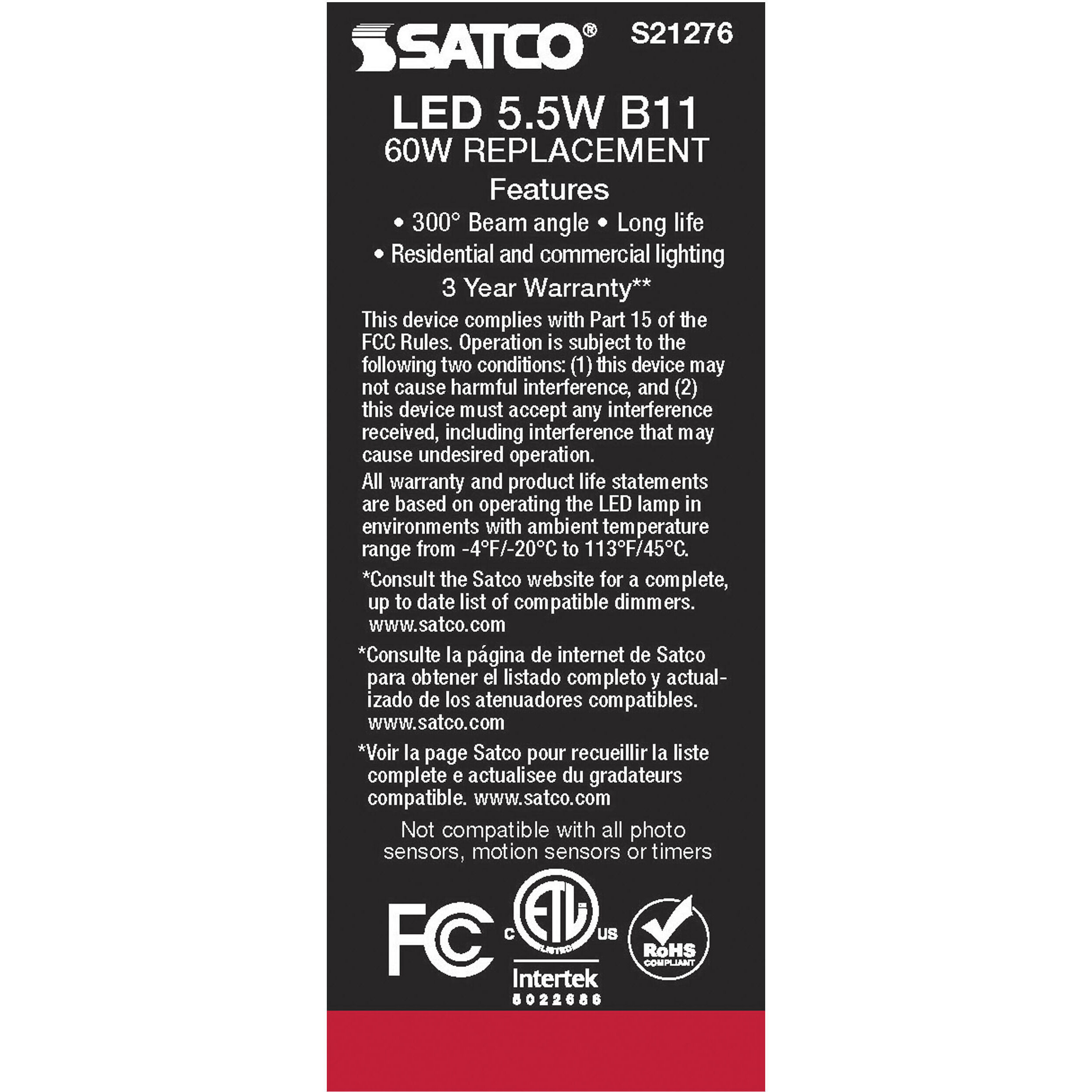 Lumos LED Candelabra Candelabra 5.50 watt 4000K LED Filament