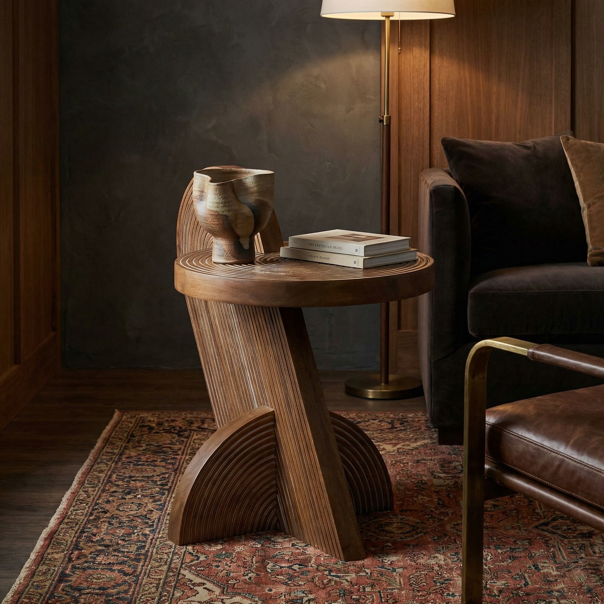 Saturn 29 X 28 inch Dark Walnut Side Table