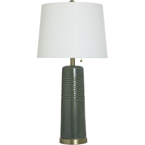 Lagrange 30 inch 100.00 watt Dark Green and Brushed Brass Table Lamp Portable Light