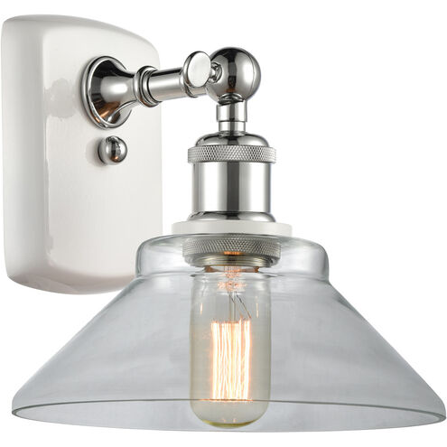 Ballston Orwell 1 Light 8 inch White and Polished Chrome Sconce Wall Light in Clear Glass, Ballston