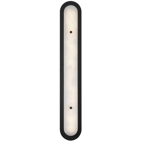 Tramore 1 Light 38 inch Black Outdoor Wall Sconce in Alabaster