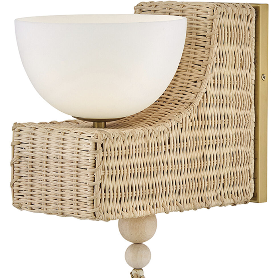 Lisa McDennon Thalia 1 Light 7.5 inch Lacquered Brass Sconce Wall Light