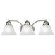 Malaga 3 Light 19.5 inch Satin Nickel Bath Vanity Wall Light in Marble