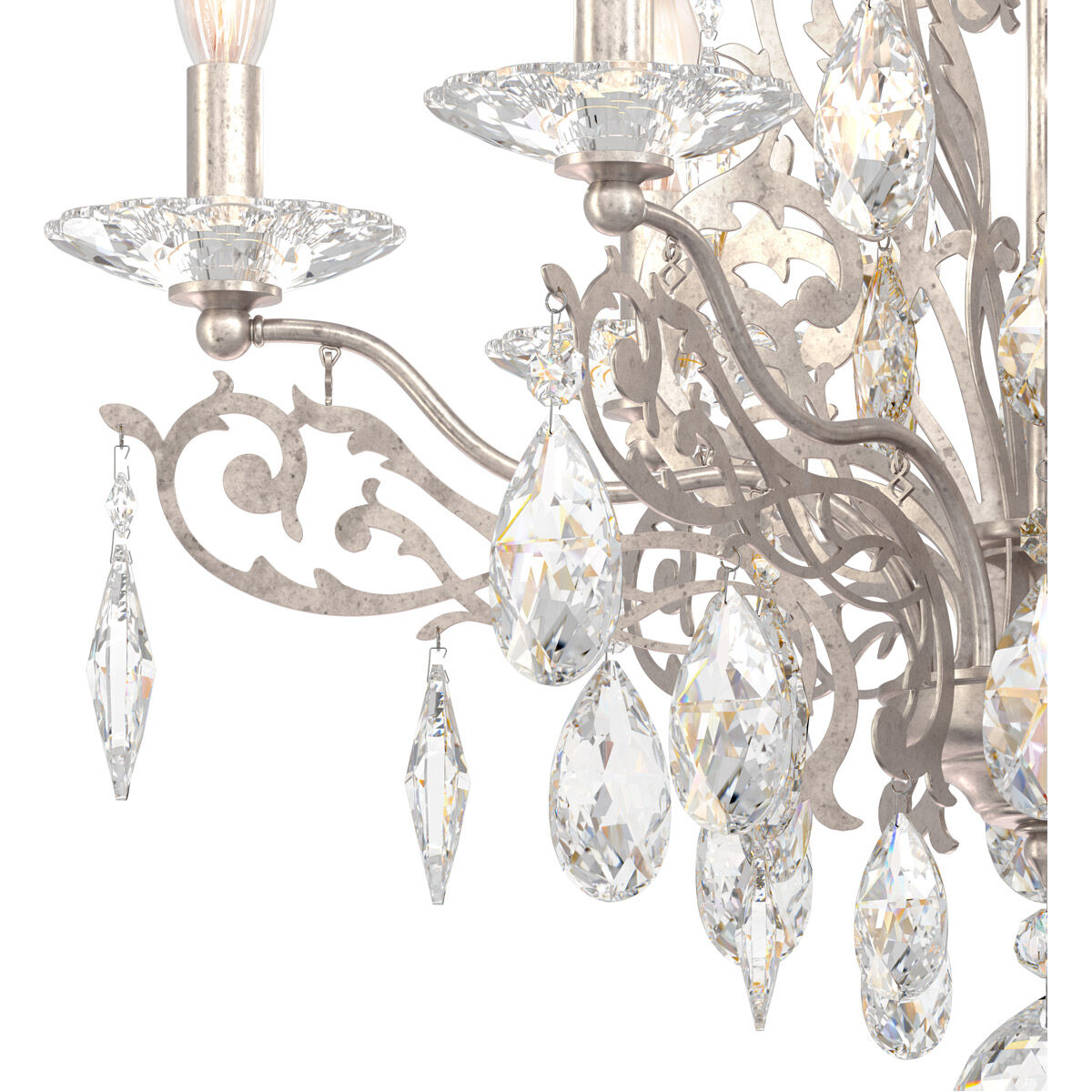 Filigrae 6 Light Antique Silver Semi-Flush Mount Ceiling Light