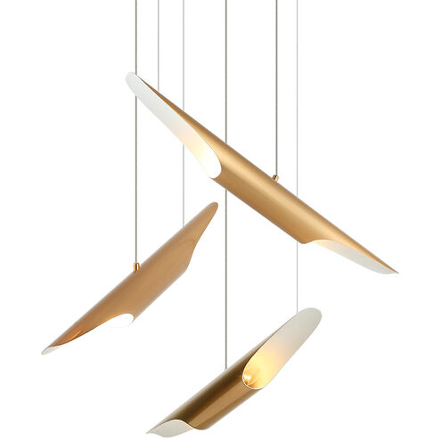 Stylus 6 Light 28.75 inch Aged Gold Brass Chandelier Ceiling Light