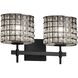 Wire Glass LED 13 inch Brushed Nickel Bath Vanity Light Wall Light in 1400 Lm LED, Swirl with Clear Bubbles, Cylinder with Flat Rim
