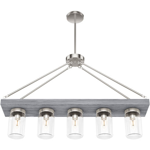 Devon Park 5 Light Brushed Nickel Linear Chandelier Ceiling Light