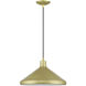 Geneva 1 Light 15.25 inch Soft Gold with Polished Brass Accents Pendant Ceiling Light