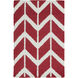 Fallon 36 X 24 inch Dark Coral, Beige Rug