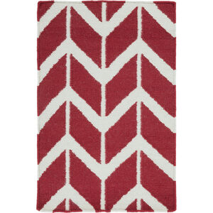 Fallon 36 X 24 inch Dark Coral, Beige Rug