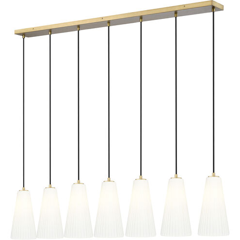 Farrell 7 Light 54 inch Modern Gold Linear Chandelier Ceiling Light