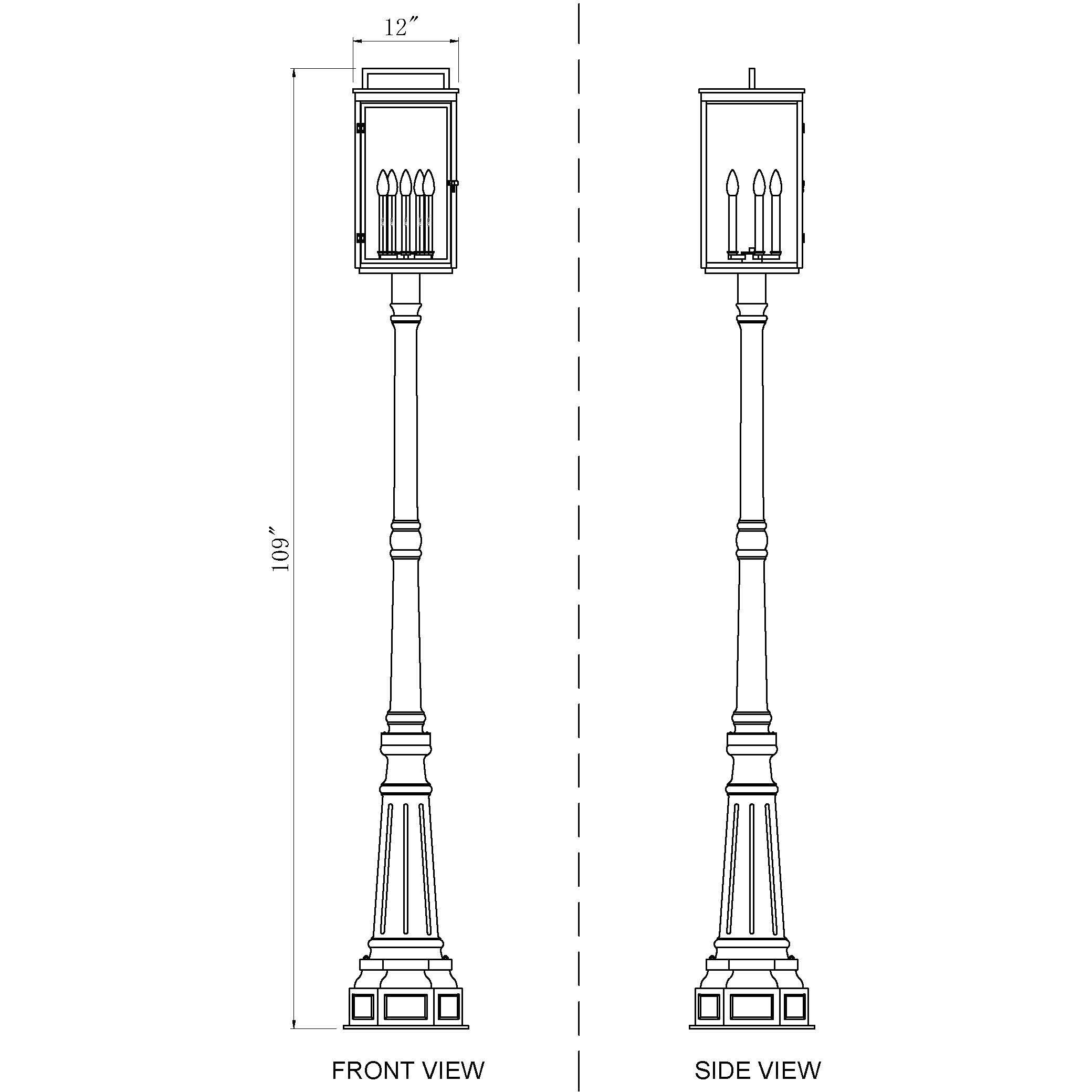 Hartwell 5 Light 108.75 inch Sand Black Outdoor Post Mounted Fixture