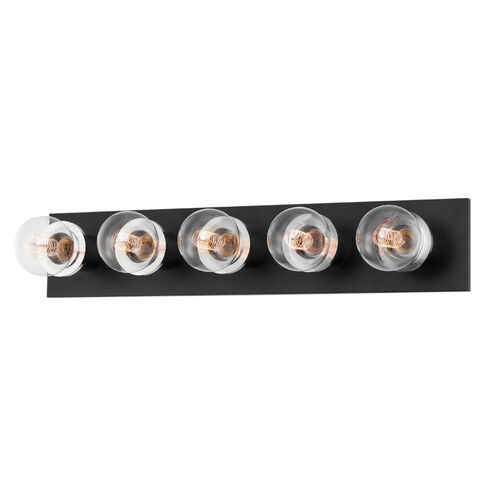 Brandi 5 Light 24 inch Polished Chrome/Soft Black Bath And Vanity Light Wall Light