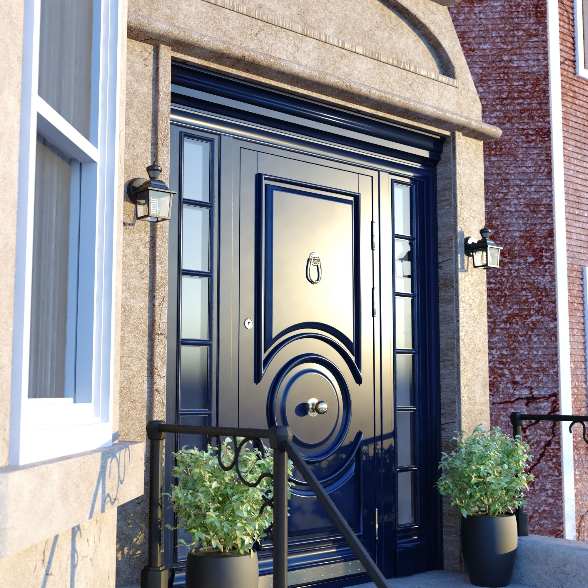 Bedford Textured Black Outdoor Motion Sensor