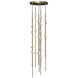 Constellation LED 12 inch Satin Brass Chandelier Ceiling Light in 3000K, Clear, Standard Suspension