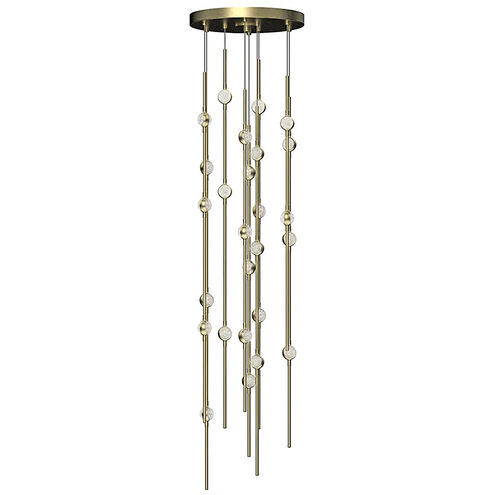 Constellation LED 12 inch Satin Brass Chandelier Ceiling Light in 3000K, Clear, Standard Suspension