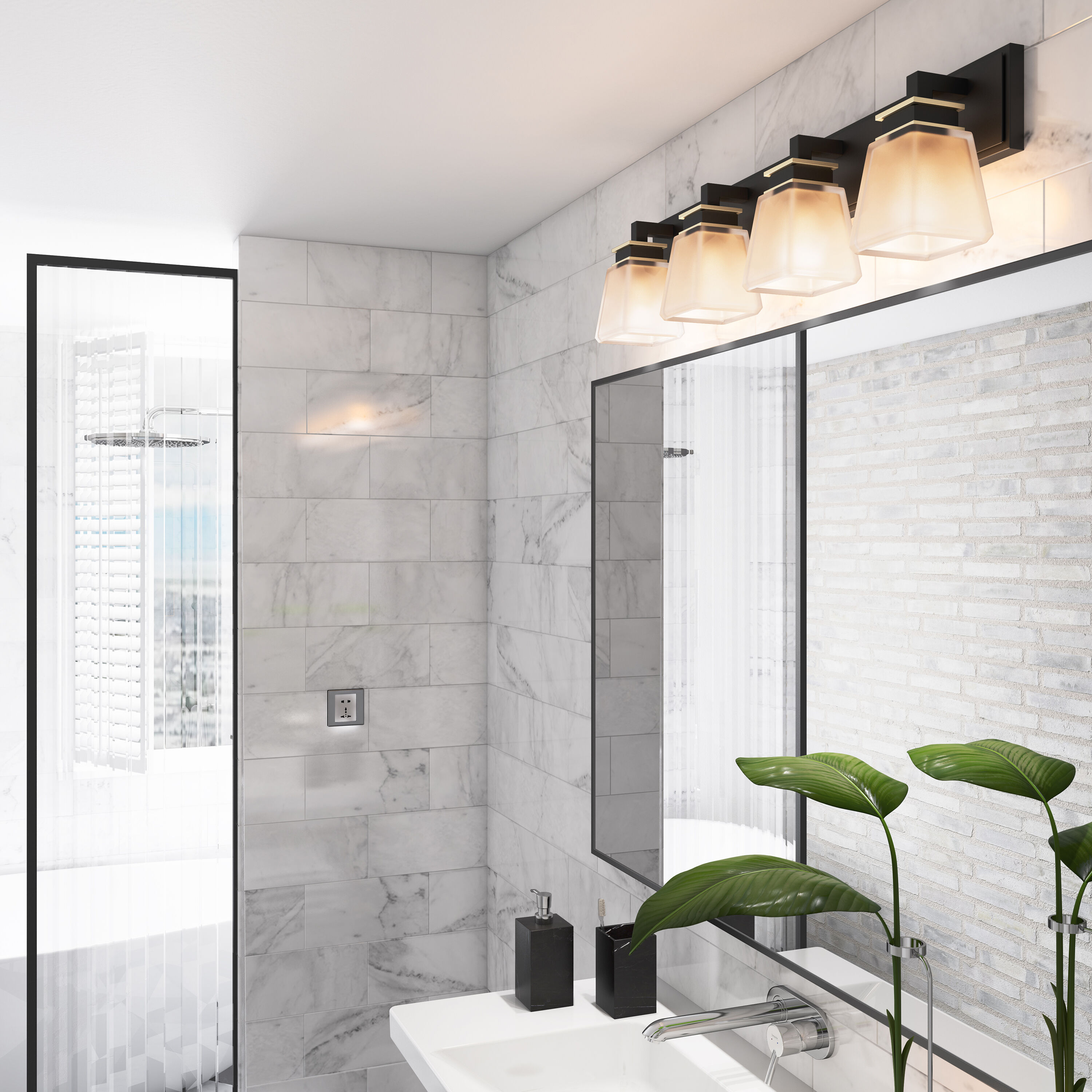 Eastwood LED 33 inch Black and Brushed Nickel Bathroom Vanity Wall Light