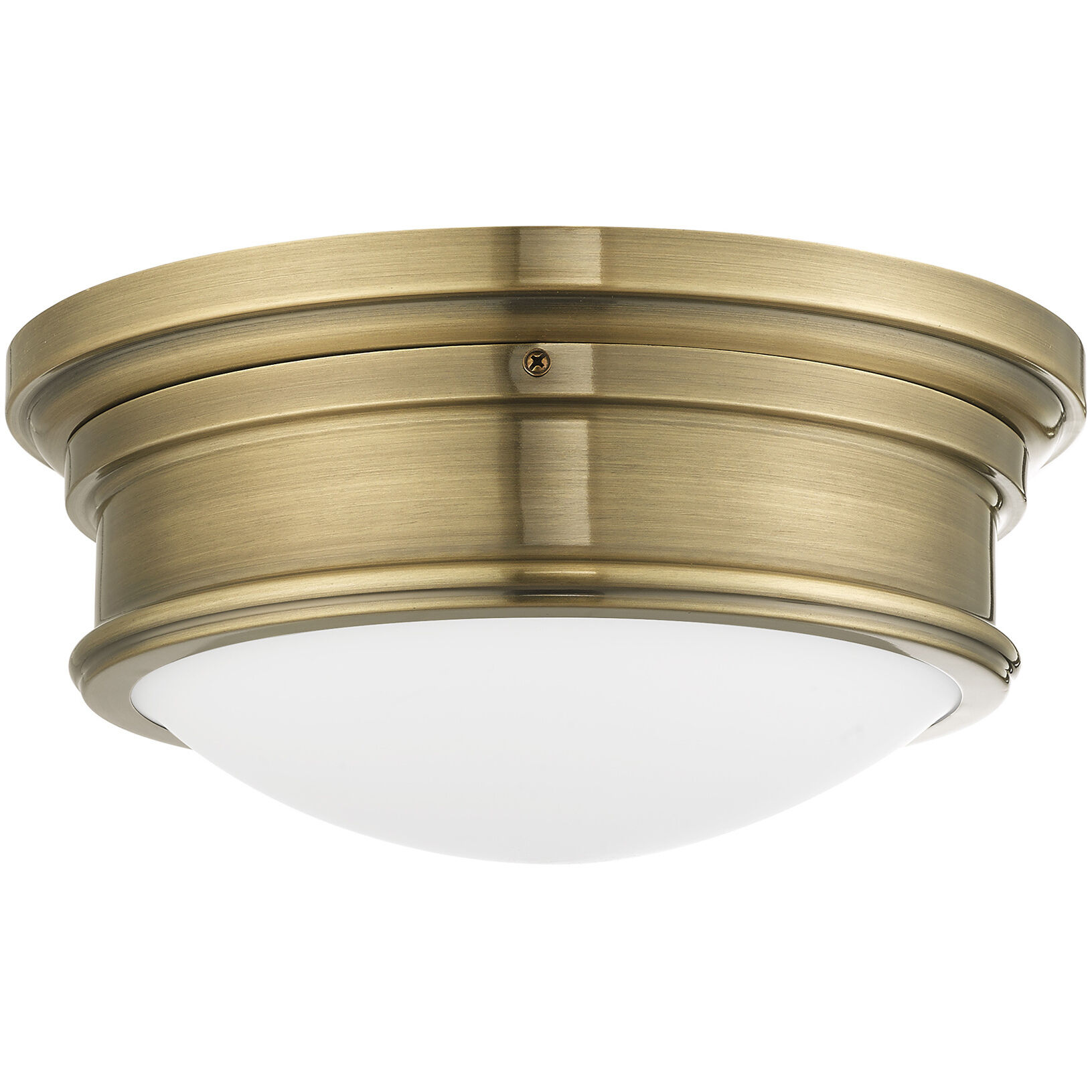Astor 2 Light 13 inch Antique Brass Flush Mount Ceiling Light