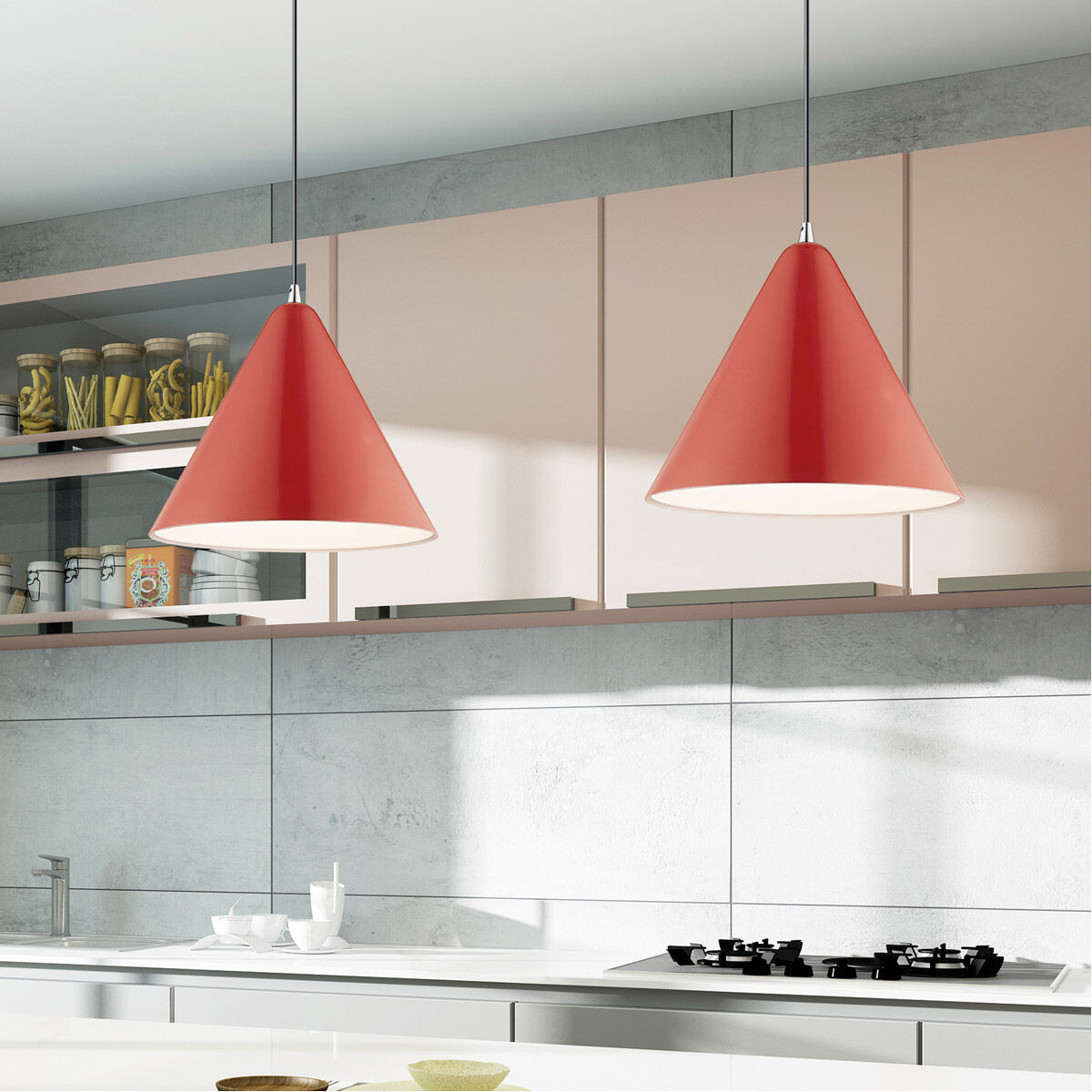 Allison 1 Light 14 inch Shiny Red Mini Pendant Ceiling Light