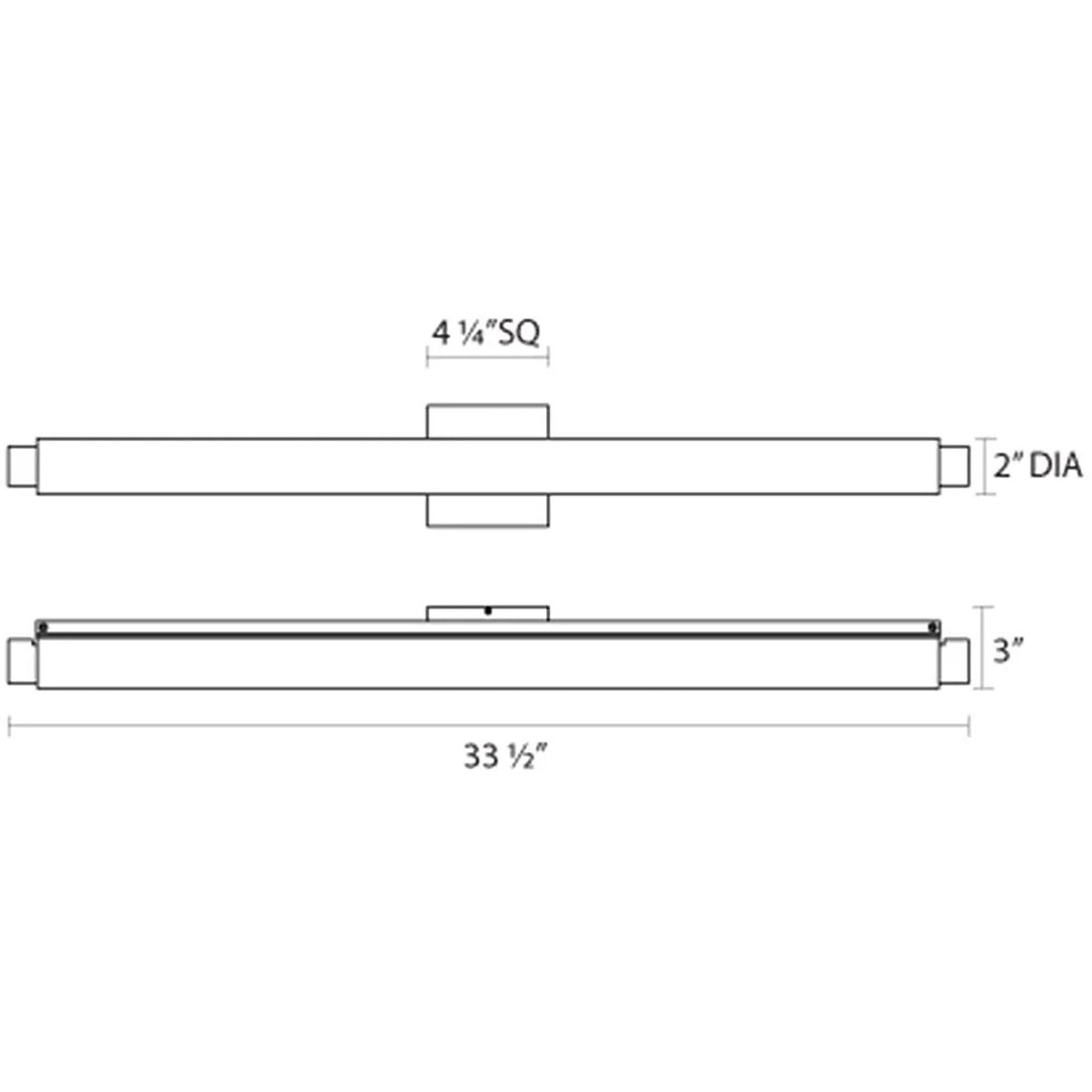 Tubo Slim LED 32 inch Satin Nickel Bath Bar Wall Light with Drum Trim