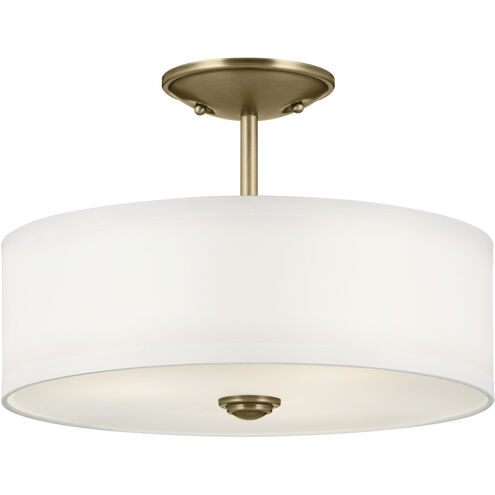 Shailene 3 Light Natural Brass Semi Flush Light Ceiling Light