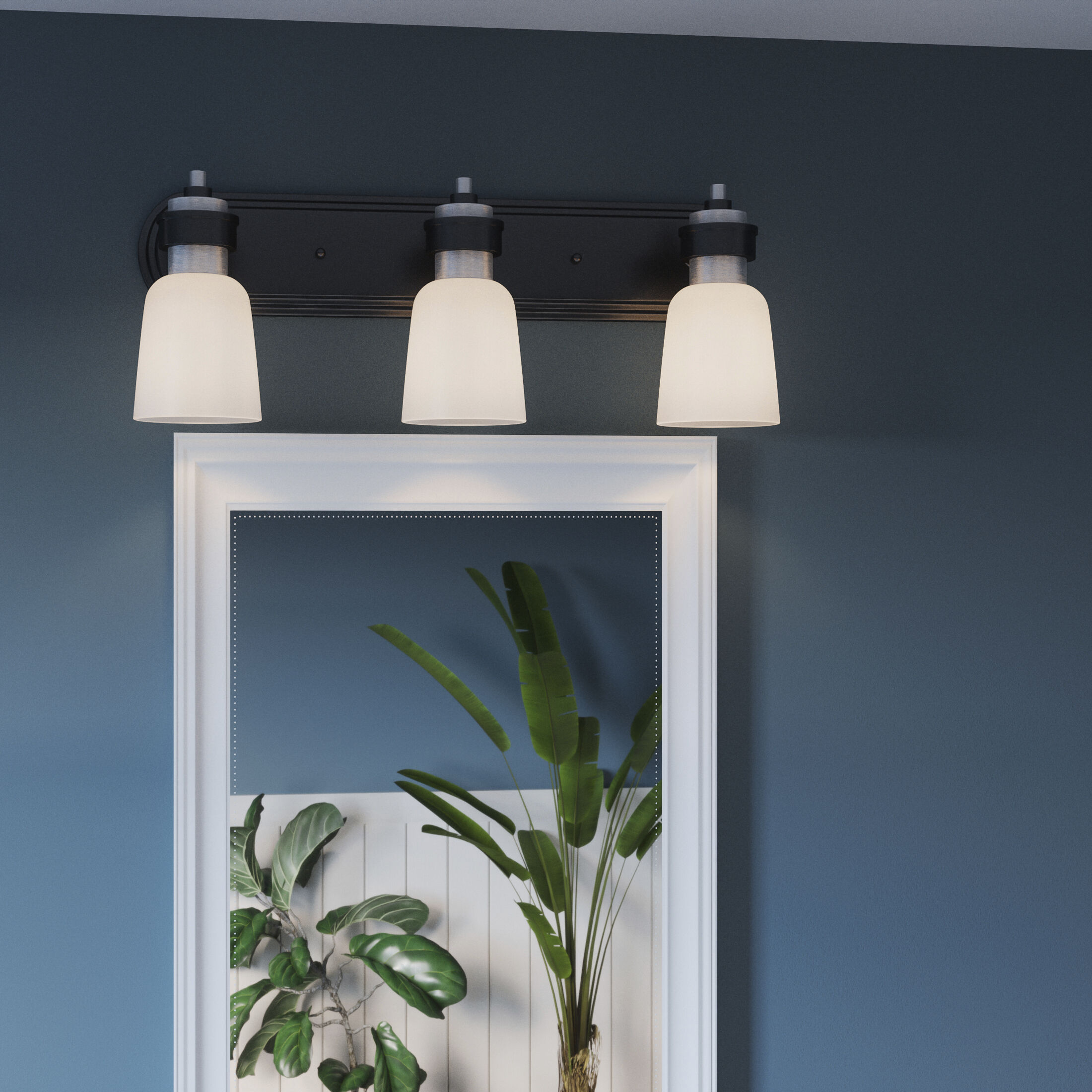 Conrad 3 Light 24 inch Brushed Nickel Bath Light Wall Light