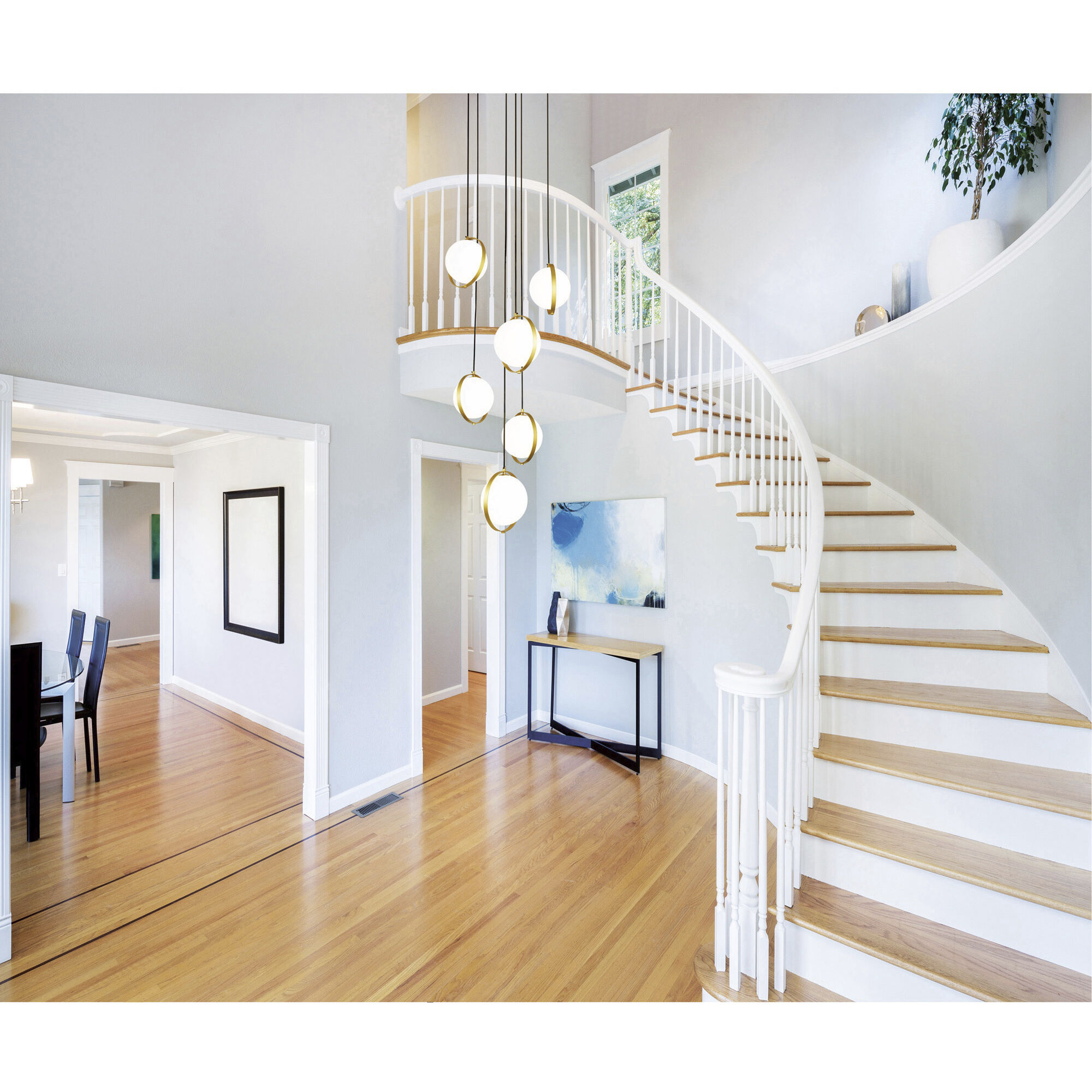 Da Vinci LED 26 inch Brass Multi Light Pendant Ceiling Light