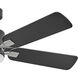 Afton 52 inch Matte Black with Matte Black, Silver Blades Fan