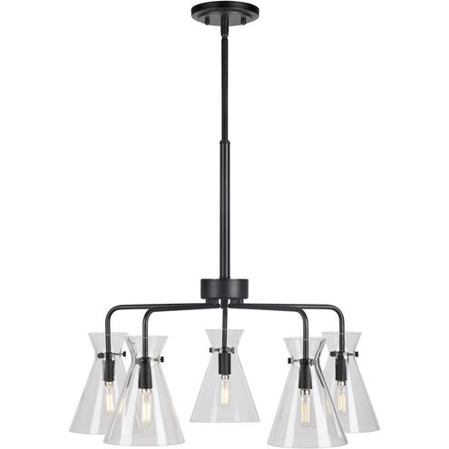 Beaker 5 Light 24 inch Black Chandelier Ceiling Light