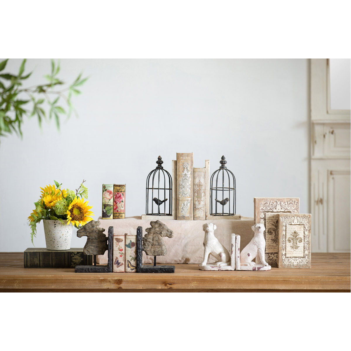 Anita 7 X 3.2 inch White Book Box, Set of 4