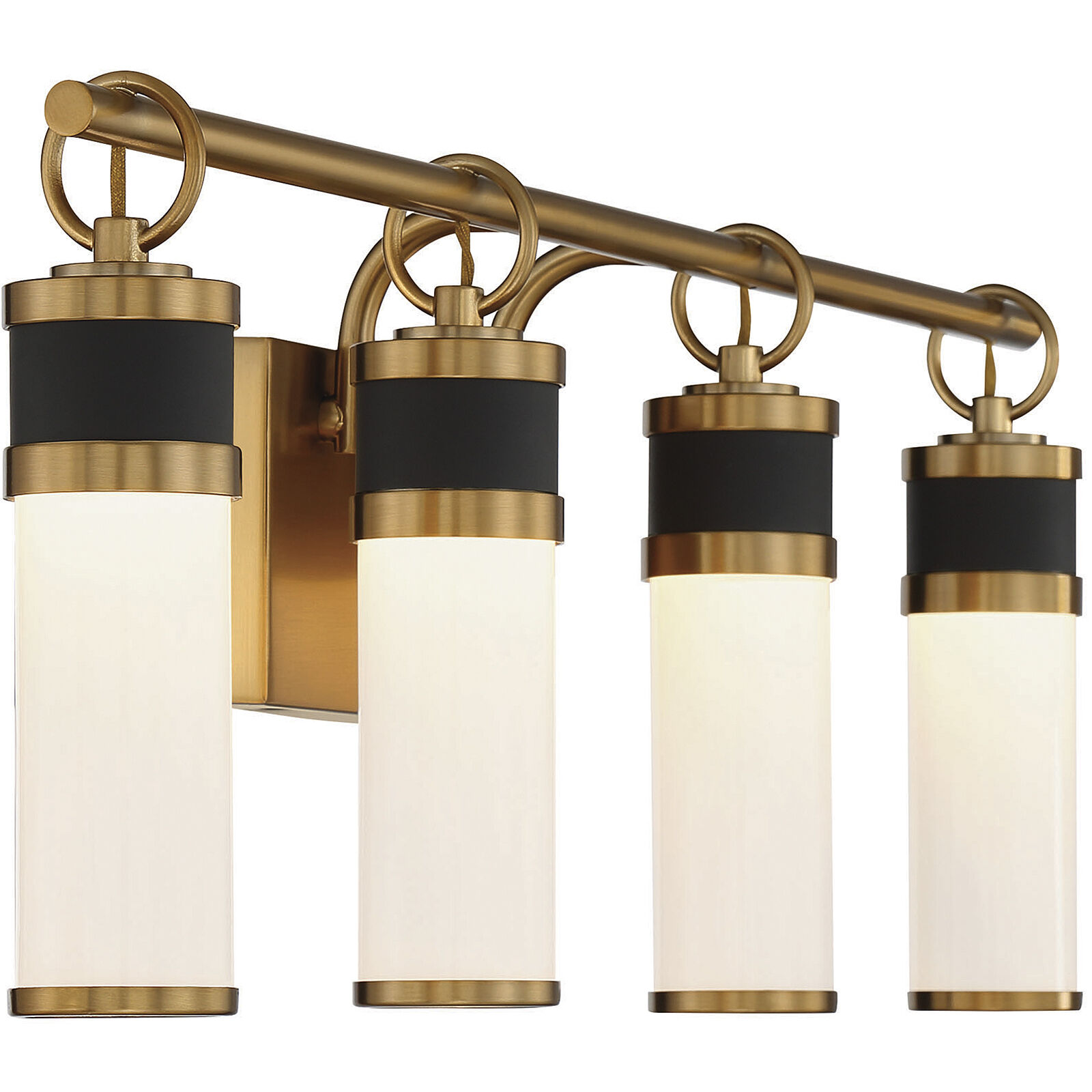 Abel LED 30 inch Black with Warm Brass Accents Bathroom Vanity Light Wall Light